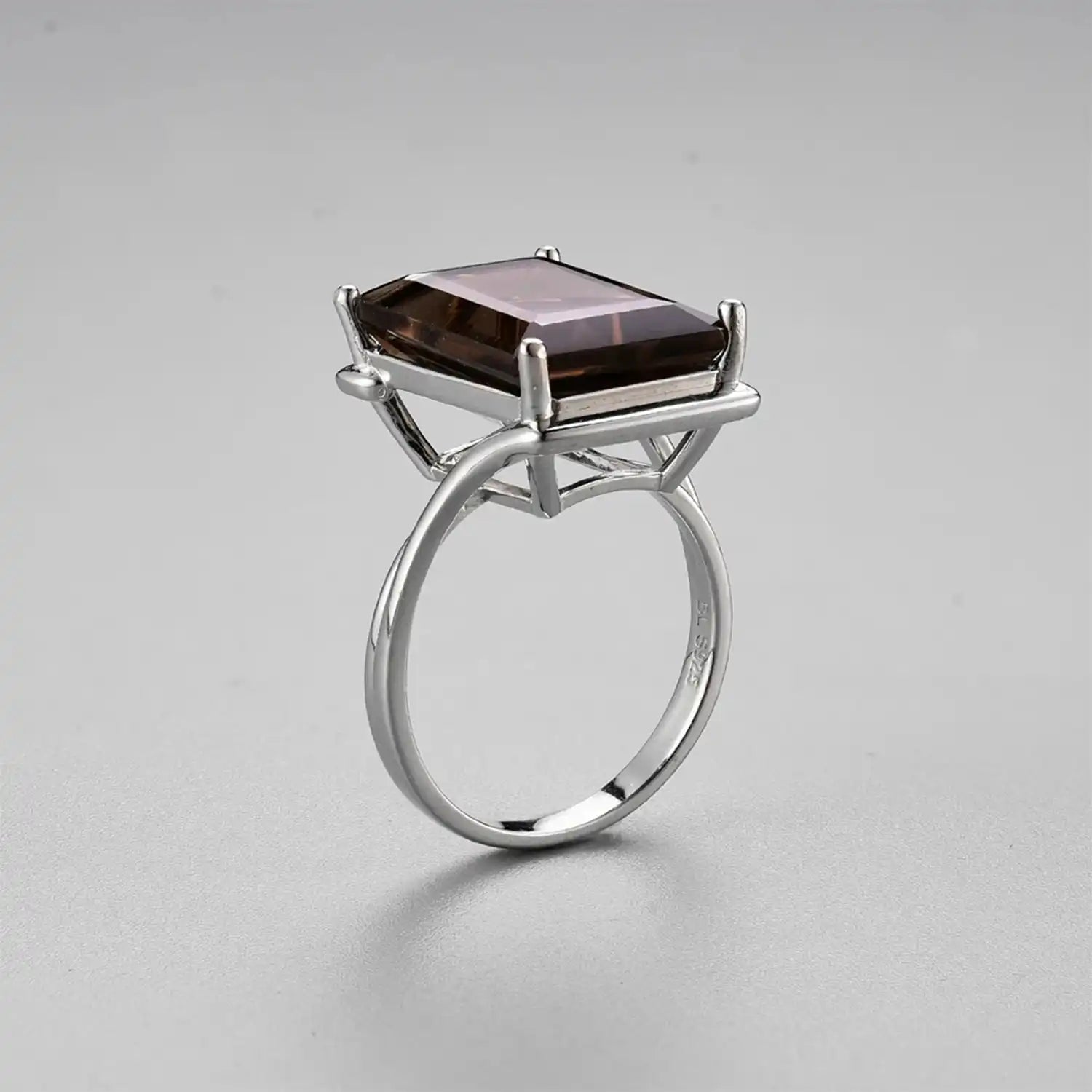 Classic Smoky Quartz Sterling Silver Ring